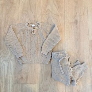 Jamie KayNeutral Knit Sweater & Jogger Set - Beige Speckled